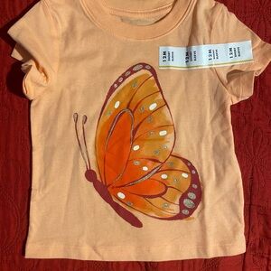 Cat & Jack Orange Butterfly Kids T-Shirt